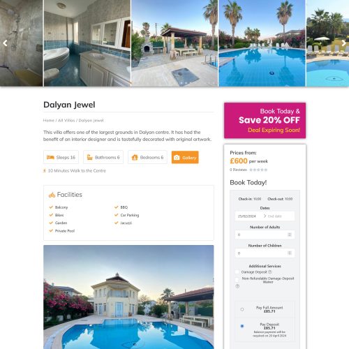 Booking System Rental Page Example