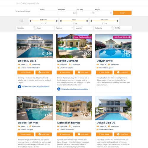 Booking System Search and Filter Example